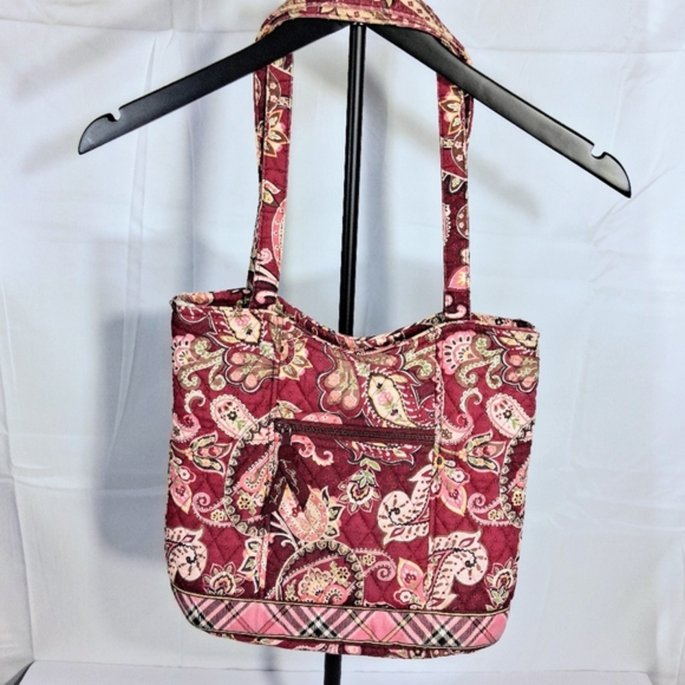 Cute Vintage Vera Bradley Boho Hippie Piccadilly Plum Floral Shoulder Bag/Purse